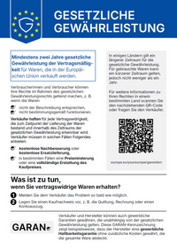 Gesetzliche Gewährleistung – mindestens zwei Jahre gesetzliche Gewährleistung für Waren in der EU