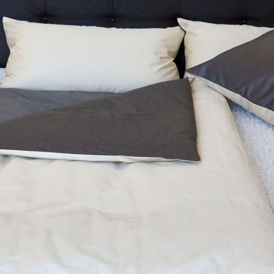 Cover set - reversible bed linen (beige/grey)